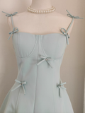 Niulatu Ball Gown Straps Satin Blue Short Birthday Outfits 16th Birthday Dresses SD221
