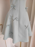 Niulatu Ball Gown Straps Satin Blue Short Birthday Outfits 16th Birthday Dresses SD221