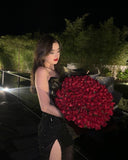 Niulatu Mermaid Sweetheart Sequin Black Slit Prom Dresses Long Party Dress SD2247