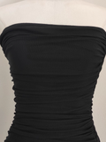 Niulatu Sheath Strapless Black High Low Women's Holiday Dresses Birthday Outfits SD224