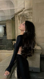 Niulatu Mermaid Sweetheart Long Sleeves Black Prom Dresses Party Dress SD2259