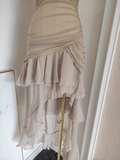 Niulatu Sheath Strapless Champagne High Low Women's Holiday Dresses Birthday Outfits SD225