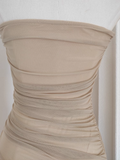 Niulatu Sheath Strapless Champagne High Low Women's Holiday Dresses Birthday Outfits SD225
