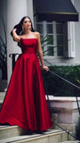 Niulatu A Line Strapless Wine Red Prom Dresses Long Party Dress SD2277