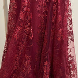 Niulatu Mermaid Spaghetti Straps Burgundy Lace Prom Dresses Long Party Dress SD2287