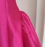 Niulatu A line Straps Hot Pink Satin Short Homecoming Dresses Birthday Outfits SD228
