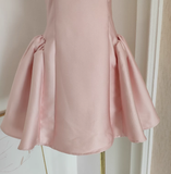 Niulatu A line Straps Light Pink Satin Short Homecoming Dresses Birthday Outfits SD229