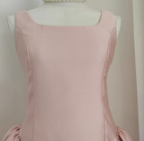 Niulatu A line Straps Light Pink Satin Short Homecoming Dresses Birthday Outfits SD229