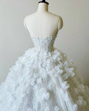 Niulatu Ball Gown Sweetheart Sequin Floral White Wedding Dresses Brides Dress SD2313
