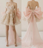 Niulatu Ball Gown Sweetheart Pink Floral Lace Prom Dresses Party Dress SD2315