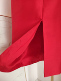Niulatu A line Sweetheart Red Satin Knee Length Homecoming Dresses Birthday Outfits SD231