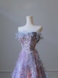 Niulatu A line Sweetheart Tulle Long Prom Dresses Evening Gowns SD2331
