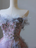 Niulatu A line Sweetheart Tulle Long Prom Dresses Evening Gowns SD2331