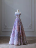 Niulatu A line Sweetheart Tulle Long Prom Dresses Evening Gowns SD2331