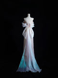 Niulatu A line Off The Shoulder Pink Sequin Long Prom Dresses Evening Gowns SD2335