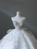 Niulatu Ball Gown Sweetheart Sequin White Wedding Dresses Brides Dress SD2340