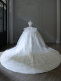 Niulatu Ball Gown Sweetheart Sequin White Wedding Dresses Brides Dress SD2340