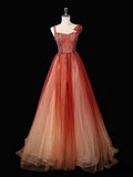 Niulatu Mermaid Strapless Satin Long Rust Red Ruffles Long Prom Dresses Formal Evening Dress SD2354