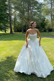Niulatu Ball Gown Spaghetti Straps White Satin Long Wedding Dresses Bridal Dress SD2389