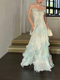 Niulatu Mermaid Spaghetti Straps Green Long Party Dresses Prom Dress SD2403