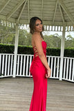 Niulatu Sage Scoop Neck Satin Mermaid Long Prom Dress with Slit Formal Gown Evening Dress SD2419
