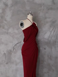 Niulatu Sheath Halter Burgundy Prom Dresses Long Birthday Dress For Women SD242