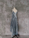 Niulatu A line Spaghetti Straps Blue Long Prom Dresses Birthday Dress For Women SD243