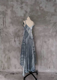 Niulatu A line Spaghetti Straps Blue Long Prom Dresses Birthday Dress For Women SD243