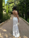 Niulatu Mermaid Spaghetti Straps Long Lace Party Dresses Prom Dresses SD2461