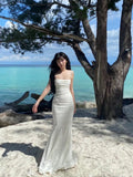 Niulatu Mermaid Spaghetti Straps Long Lace Party Dresses Prom Dresses SD2461
