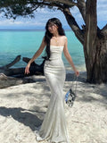 Niulatu Mermaid Spaghetti Straps Long Lace Party Dresses Prom Dresses SD2461