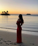 Niulatu Mermaid Sweetheart Red Prom Dresses Formal Graduation Party Dress Evening Dress SD2463