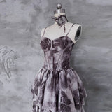 Niulatu A line Spaghetti Straps Floral Long Prom Dresses Birthday Dress For Women SD246