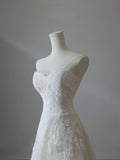 Niulatu A Line Sweetheart Lace Tulle White Wedding Dresses Brides Dress SD2472