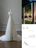 Niulatu A Line Sweetheart Lace Tulle White Wedding Dresses Brides Dress SD2472