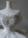Niulatu Ball Gown Off The Shoulder Neckline Tulle Sequin Wedding Dresses Bridal Dress SD2476