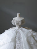 Niulatu Ball Gown Off The Shoulder Neckline Tulle Sequin Wedding Dresses Bridal Dress SD2476