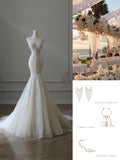 Niulatu Mermaid Sweetheart Lace White Wedding Dresses Brides Dress SD2477