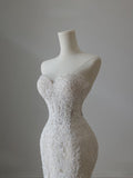Niulatu Mermaid Sweetheart Lace White Wedding Dresses Brides Dress SD2477