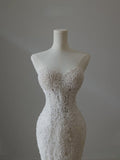 Niulatu Mermaid Sweetheart Lace White Wedding Dresses Brides Dress SD2477
