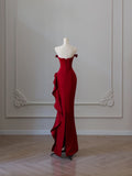 Niulatu Mermaid Off The Shoulder Neckline Burgundy Sequin Long Party Dress Prom Dresses SD2478