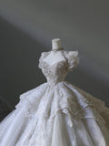 Niulatu Ball Gown Off The Shoulder Neckline Tulle Sequin Wedding Dresses Bridal Dress SD2479