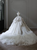 Niulatu Ball Gown Sweetheart Tulle Long Wedding Dresses Bridal Dress SD2481