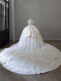 Niulatu Ball Gown V Neckline Sequin Long Sleeves Wedding Dress Bridal Dresses SD2485