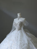 Niulatu Ball Gown Sweetheart Neckline Sequin Long Sleeves Wedding Dress Bridal Dresses SD2488