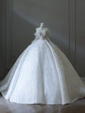Niulatu Ball Gown Sweetheart Neckline Sequin Long Sleeves Wedding Dress Bridal Dresses SD2488