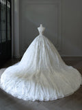 Niulatu Ball Gown Sweetheart Sequin Ivory Long Wedding Dress Bridal Dresses SD2491