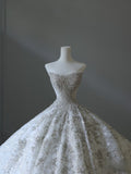 Niulatu Ball Gown Sweetheart Sequin Ivory Long Wedding Dress Bridal Dresses SD2491
