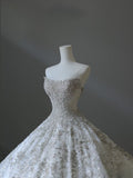 Niulatu Ball Gown Sweetheart Sequin Ivory Long Wedding Dress Bridal Dresses SD2491