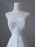 Niulatu A line Sweetheart Tulle White Lace Long Wedding Dress Bridal Dresses SD2497